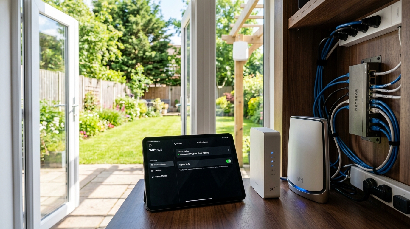 Starlink ruter u Bypass modu uz vlastitu mrežnu opremu i gigabitni switch
