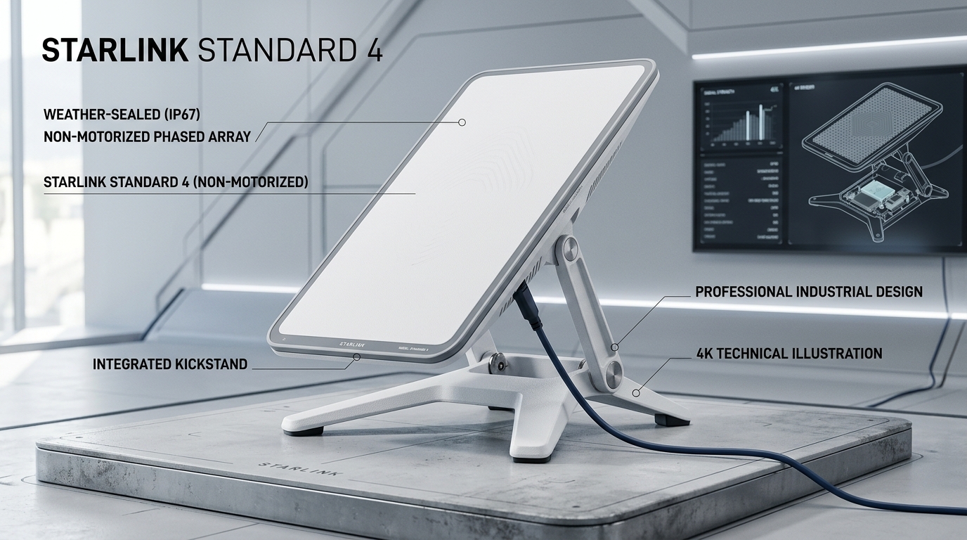 Starlink Gen 4 antena s integriranim kickstand stalkom