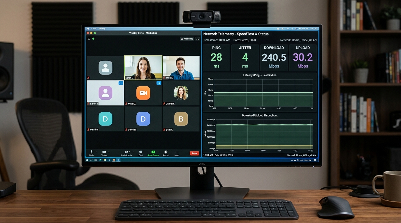 Starlink mjerenje latencije ping i brzine za Zoom i Teams pozive