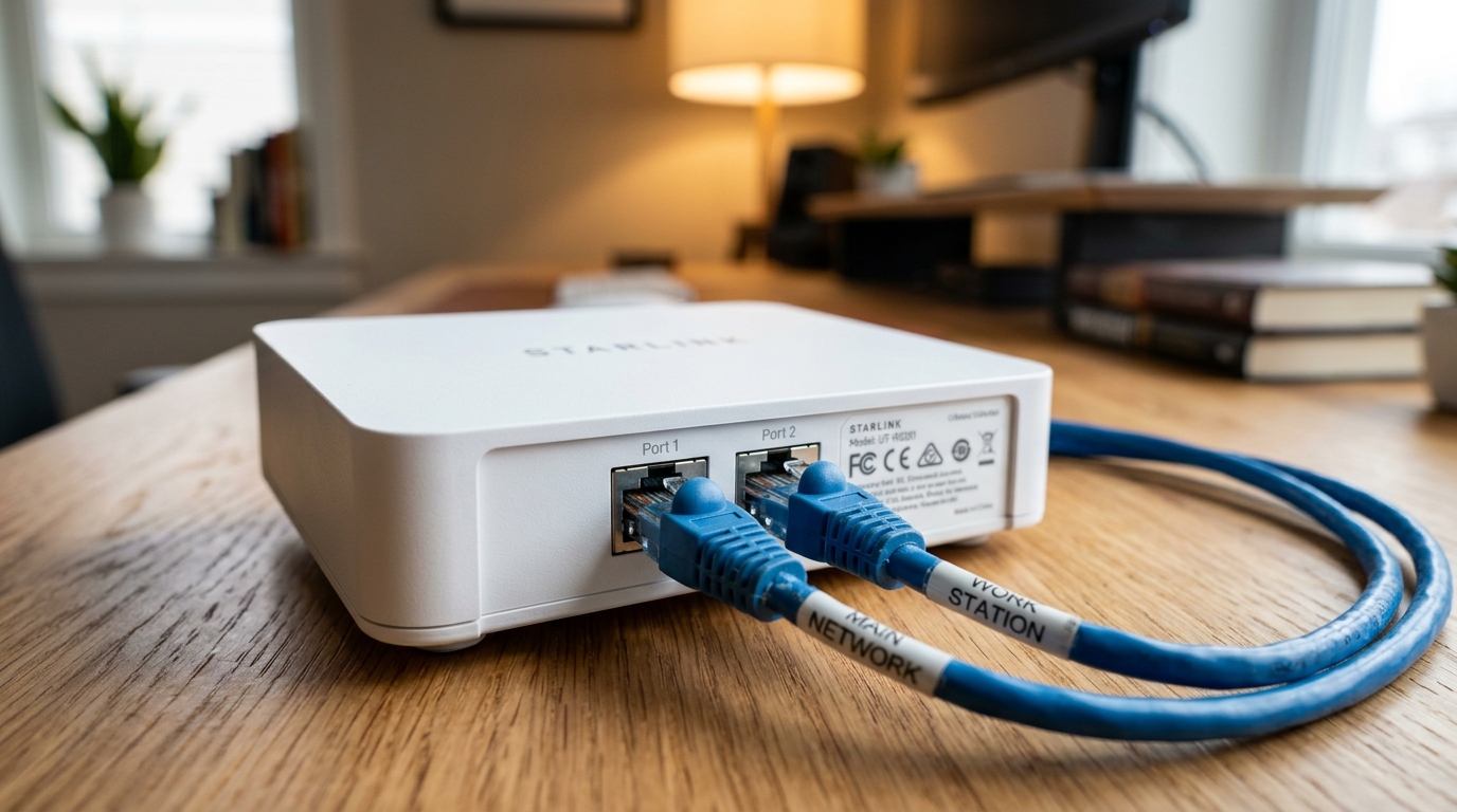 Starlink Router 3 s dva ugrađena Ethernet RJ45 priključka