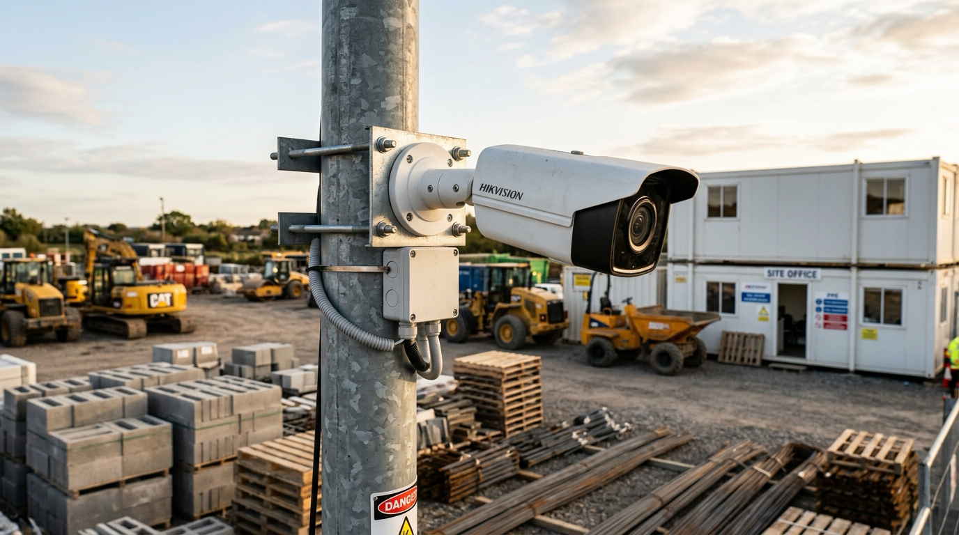 Vanjska industrijska IP kamera za video nadzor gradilišta povezana na Starlink